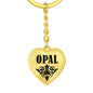 Opal v01 - Heart Pendant Luxury Keychain
