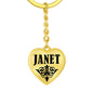 Janet v01 - Heart Pendant Luxury Keychain
