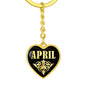 April v02 - Heart Pendant Luxury Keychain