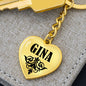 Gina v01 - Heart Pendant Luxury Keychain
