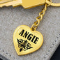 Angie v01 - Heart Pendant Luxury Keychain