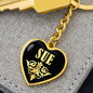 Sue v02 - Heart Pendant Luxury Keychain