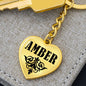 Amber v01 - Heart Pendant Luxury Keychain
