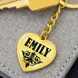 Emily v01 - Heart Pendant Luxury Keychain