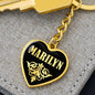 Marilyn v02 - Heart Pendant Luxury Keychain