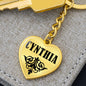 Cynthia v01 - Heart Pendant Luxury Keychain