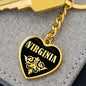 Virginia v02 - Heart Pendant Luxury Keychain