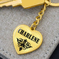 Charlene v01 - Heart Pendant Luxury Keychain