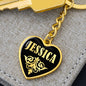 Jessica v02 - Heart Pendant Luxury Keychain