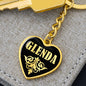 Glenda v02 - Heart Pendant Luxury Keychain