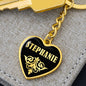Stephanie v02 - Heart Pendant Luxury Keychain