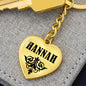 Hannah v01 - Heart Pendant Luxury Keychain