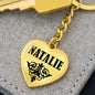Natalie v01 - Heart Pendant Luxury Keychain