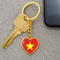Vietnamese Flag - Heart Pendant Luxury Keychain