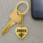 Amber v01 - Heart Pendant Luxury Keychain
