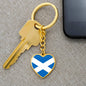Scottish Flag - Heart Pendant Luxury Keychain