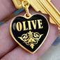 Olive v02 - Heart Pendant Luxury Keychain