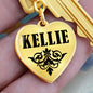 Kellie v01 - Heart Pendant Luxury Keychain