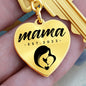 Mama, Est. 2022 - Heart Pendant Luxury Keychain