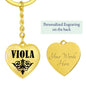 Viola v01 - Heart Pendant Luxury Keychain