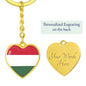 Hungarian Flag - Heart Pendant Luxury Keychain