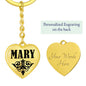 Mary v01 - Heart Pendant Luxury Keychain