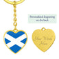 Scottish Flag - Heart Pendant Luxury Keychain