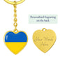 Ukrainian Flag - Heart Pendant Luxury Keychain
