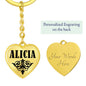Alicia v01 - Heart Pendant Luxury Keychain