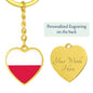 Polish Flag - Heart Pendant Luxury Keychain