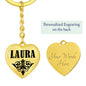 Laura v01 - Heart Pendant Luxury Keychain