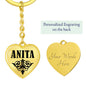 Anita v01 - Heart Pendant Luxury Keychain