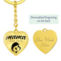 Mama, Est. 1973 - Heart Pendant Luxury Keychain
