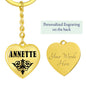 Annette v01 - Heart Pendant Luxury Keychain