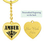 Amber v01 - Heart Pendant Luxury Keychain