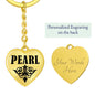 Pearl v01 - Heart Pendant Luxury Keychain