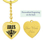 Iris v01 - Heart Pendant Luxury Keychain
