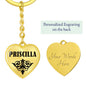 Priscilla v01 - Heart Pendant Luxury Keychain