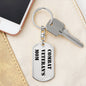Combat Veteran's Mom - Luxury Dog Tag Keychain