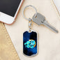 Zodiac Sign Aquarius - Luxury Dog Tag Keychain