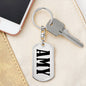 Amy v01 - Luxury Dog Tag Keychain
