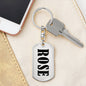 Rose v01 - Luxury Dog Tag Keychain