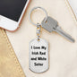 Love My Irish Red and White Setter v4 - Luxury Dog Tag Keychain