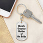 World's Greatest Mother of the Bride - Luxury Dog Tag Keychain