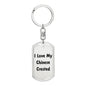 Love My Chinese Crested v4 - Luxury Dog Tag Keychain