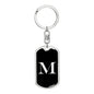 Initial M v2a - Luxury Dog Tag Keychain