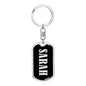 Sarah v02 - Luxury Dog Tag Keychain