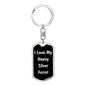 Love My Heavy Silver Ferret v2 - Luxury Dog Tag Keychain
