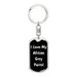 Love My African Grey Parrot v2 - Luxury Dog Tag Keychain