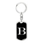 Initial B v2a - Luxury Dog Tag Keychain